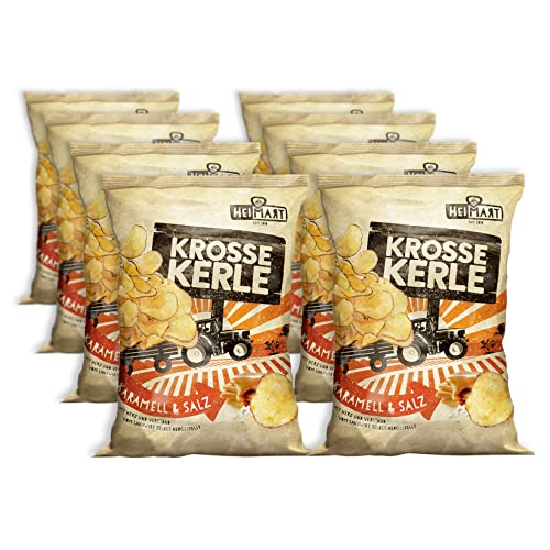 Krosse Kerle Chips | HeiMart | Karamell & Salz | 8er Box | regional | glutenfrei | vegetarisch | 8 x 115 g von HeiMart