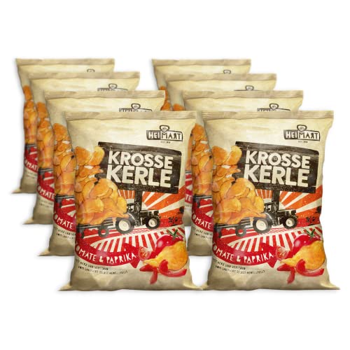 Krosse Kerle Chips | HeiMart | Tomate & Paprika | 8er Box | regional | glutenfrei | vegan | 8 x 115 g von HeiMart