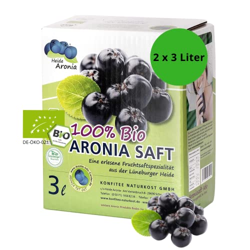 Heide Aronia Bio-Aronia-Muttersaft I 2x 3 Liter Bag-in-Box I ohne Zusatzstoffe & Aromen I Fruchtgehalt von 100% I Aronia Direktsaft I Aroniabeeren aus deutscher Ernte Heide Aronia Bio-Aronia-Muttersaft I 2x 3 Liter Bag-in-Box I ohne Zusatzstoffe & Aromen I Fruchtgehalt von 100% I Aronia Direktsaft I Aroniabeeren aus deutscher Ernte von Heide Aronia