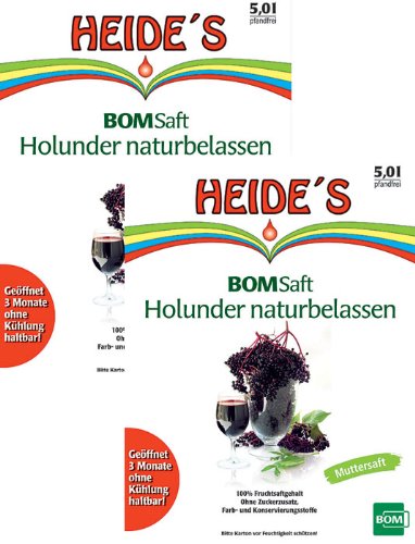 BOMSaft Holunder naturbelassen - Doppelpack -, 2 x 5 Liter von Heides-BiB - BOM