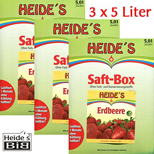 Erdbeer-Nektar 30% Fruchtanteil 3er-Pack, 2 x 5 Liter von Heides-BiB