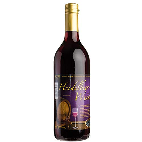 Heidelbeer-Wein - 9,5% Alc, 6 x 750ml-Flasche - pfandfrei - von Heides-Bottle