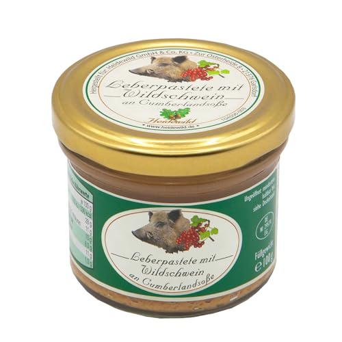 Leberpastete mit Wildschwein an Cumberlandsoße 100g Glas Leberpastete mit Wildschwein an Cumberlandsoße 100g Glas von Heidewild