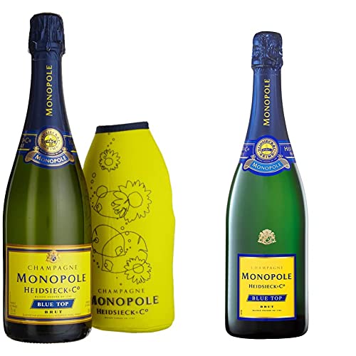 Monopole Heidsieck Blue Top Brut Champagner mit gelber Neoprenkühlmanschette (1 x 0,75 l) & Champagne Heidsieck & Co. Monopole Blue Top Brut (1 x 0.75 l) von Heidsieck & Co. Monopole