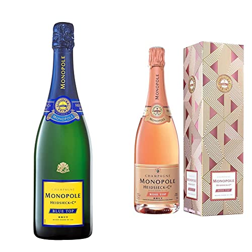 Champagne Heidsieck & Co. Monopole Blue Top Brut (1 x 0.75 l) & Rosé Top Brut Champagner mit Geschenkverpackung, 750ml (1er Pack) von Heidsieck & Co. Monopole