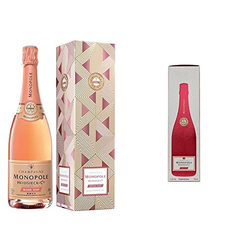 Heidsieck & Co. Monopole Rosé Top Brut Champagner mit Geschenkverpackung, 750ml (1er Pack) & Red Top Sec Champagner mit Geschenkverpackung, 750ml von Heidsieck & Co. Monopole