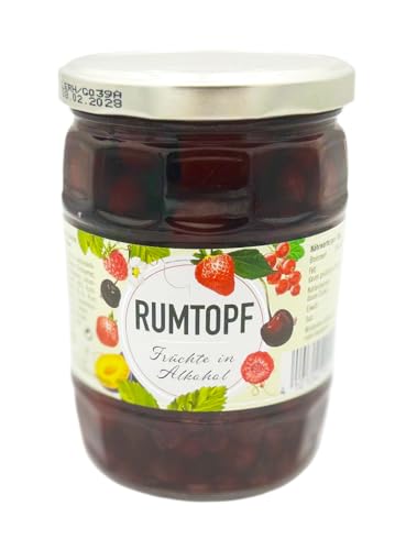 Heiko Blume Premium Rumtopf | 555g | Früchte in Alkohol | Mit dekorativem Früchte-Design von Heiko Blume