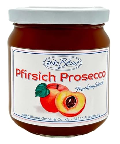 Pfirsich Prosecco Fruchtaufstrich 250 g – Fruchtig-spritziger Genuss mit edlem Touch von Heiko Blume