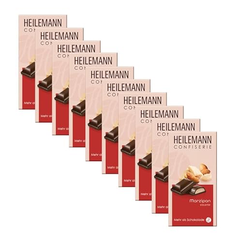 Heilemann Confiserie Schokolade, gefüllte Praliné-Tafeln, 100 g (Marzipan Edelbitter, 10 x 100 g) von Heilemann Confiserie
