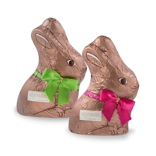Heilemann Confiserie Osterhase Schokolade, stannioliert, 50 g (braun, Edelbitter, 2-fach sortiert) von Heilemann Confiserie