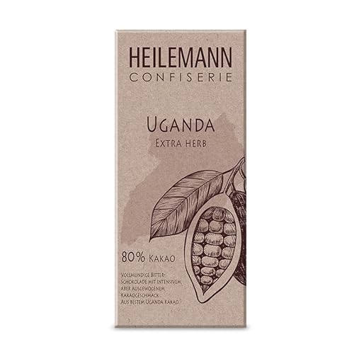 Heilemann Confiserie Ursprungs-Schokolade Uganda 80% Extra herb, 80g von Heilemann Confiserie