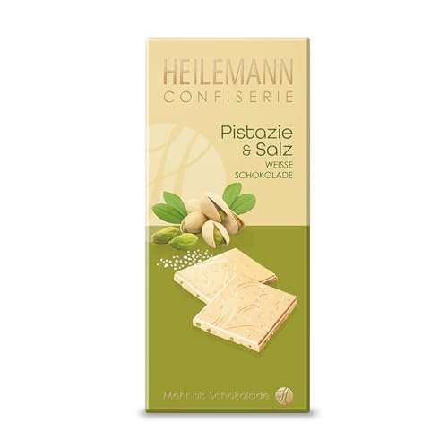 Heilemann Flachtafel-Schokolade, 80 g (Pistazie & Salz weiße Schokolade) von Heilemann Confiserie