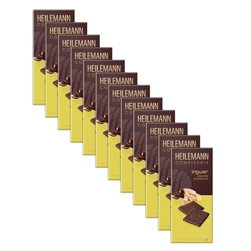 Heilemann Flachtafel-Schokolade Ingwer Edelbitter, 12 x 80 g von Heilemann Confiserie