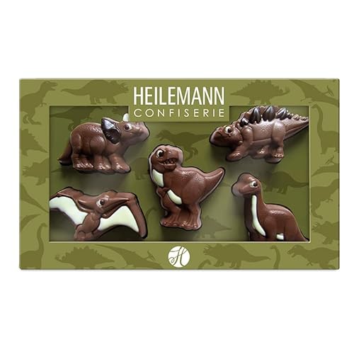 Heilemann Schokoladen-Figuren Themenpackung, Geschenkpackung Edelvollmilch, 100 g (Dinosaurier) von Heilemann Confiserie