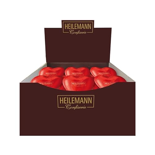Heilemann Schokoladen-Herz Edelvollmilch, Geschenkherz rot, 36 x 30 g von Heilemann Confiserie