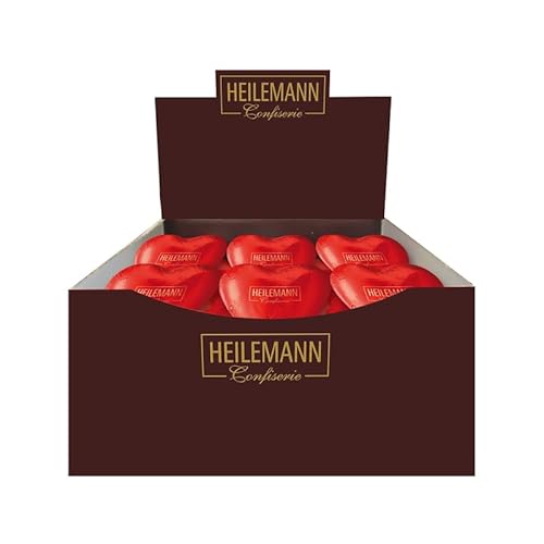 Heilemann Schokoladen-Herz Edelvollmilch, Geschenkherz rot, 36 x 30 g von Heilemann Confiserie