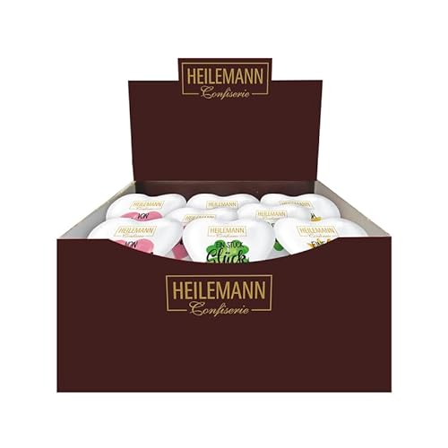 Heilemann Schokoladen-Herz Edelvollmilch, Grußherz bunt, 36 x 30 g von Heilemann Confiserie