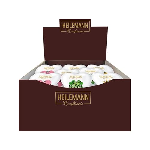 Heilemann Schokoladen-Herz Edelvollmilch, Grußherz bunt, 36 x 30 g Heilemann Schokoladen-Herz Edelvollmilch, Grußherz bunt, 36 x 30 g von Heilemann Confiserie