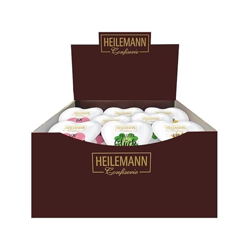 Heilemann Schokoladen-Herz Edelvollmilch, Grußherz bunt, 36 x 30 g von Heilemann Confiserie