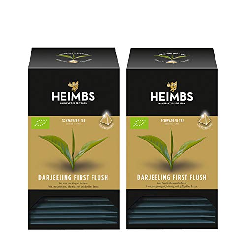 HEIMBS Bio Darjeeling First Flush, 20 Pyramidenbeutel, 2er Pack von Heimbs