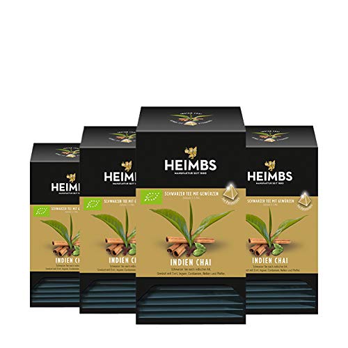 HEIMBS Bio Indien Chai, 20 Pyramidenbeutel, 4er Pack von HEIMBS