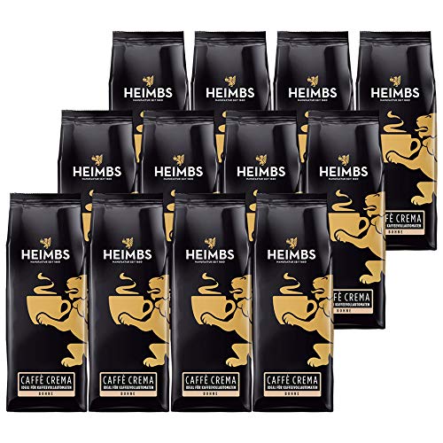 HEIMBS Caffè Crema für Kaffeevollautomaten, 250g ganze Bohne, 12er Pack von Heimbs