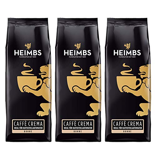 HEIMBS Caffè Crema für Kaffeevollautomaten, 250g ganze Bohne, 3er Pack von Heimbs