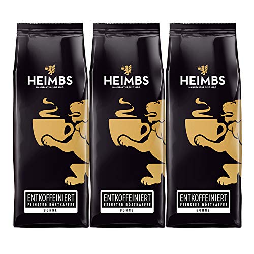 HEIMBS Entkoffeiniert Feinster R?stkaffee, 250g ganze Bohne, 3er Pack von Heimbs
