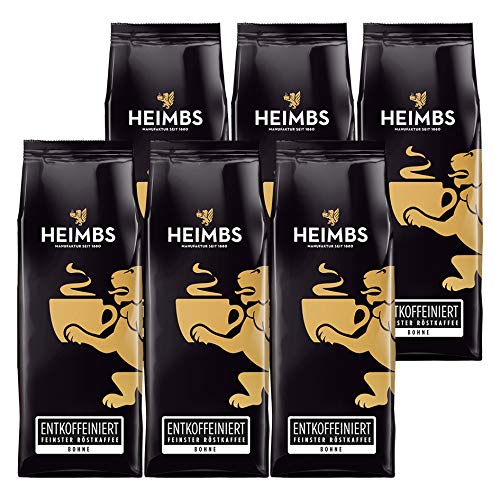 HEIMBS Entkoffeiniert Feinster Röstkaffee, 250g ganze Bohne, 6er Pack HEIMBS Entkoffeiniert Feinster Röstkaffee, 250g ganze Bohne, 6er Pack von Heimbs