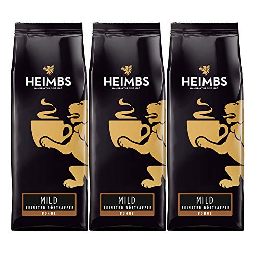 HEIMBS Mild Feinster R?stkaffee, 250g ganze Bohne, 3er Pack von Heimbs