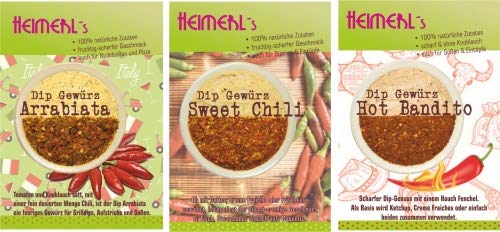 3er Box: Dips "Hot BBQ" - Dip Arrabiata, Dip Sweet Chili, Dip Hot Bandito von Heimerls Wild- und Heilpflanzen
