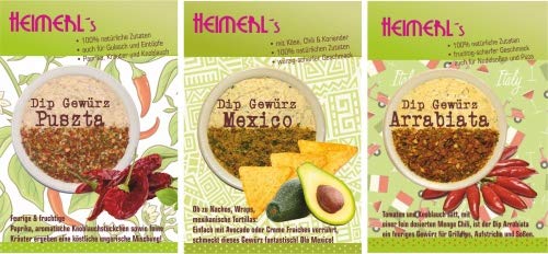 3er Box: Scharfe Dips - Dip Puszta, Dip Mexico, Dip Arrabiata von Heimerls Wild- und Heilpflanzen