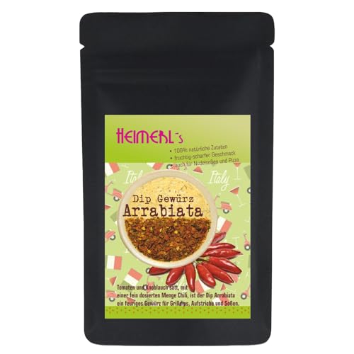 HEIMERLs Dip Arrabiata mit Chili, Tomaten und Knoblauch 80g | Leckeres Gewürz zum Zubereiten von Dip, Sauße und vegetarischen Brotaufstrich | ohne Zusatz von Glutamat | auch zum Kochen geeignet HEIMERLs Dip Arrabiata mit Chili, Tomaten und Knoblauch 80g | Leckeres Gewürz zum Zubereiten von Dip, Sauße und vegetarischen Brotaufstrich | ohne Zusatz von Glutamat | auch zum Kochen geeignet von Heimerls Wild- und Heilpflanzen