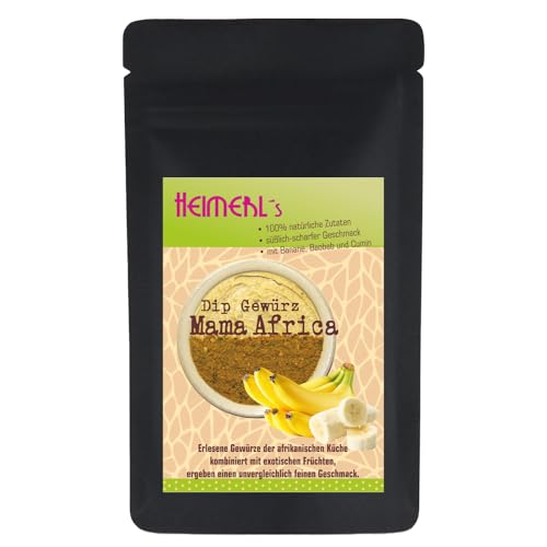 HEIMERLs Dip Mama Afrika 80g - Leckeres Gewürz zum Zubereiten von Dip, Soßen und vegetarischen Brotaufstrichen mit Banane und Baobab von Heimerls Wild- und Heilpflanzen