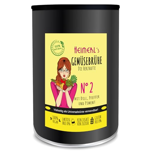 HEIMERLs Gemüsebrühe Nr.2 - Die Herzhafte - in der 500g Dose - mit Extra Dill, Piment & Lorbeer von Heimerls Wild- und Heilpflanzen