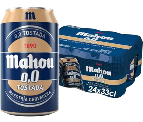 Mahou Tostada 0.0% Alkoholfrei Bier EINWEG Bierpaket (24 dosen, 0.33 l) von Hein