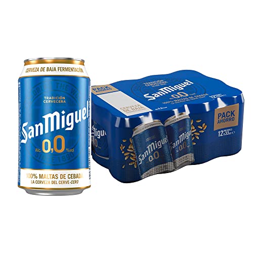 San Miguel 0.0% Alkoholfrei Bier (Pack 36 Dosen x 330ml) - Biere der Welt Set, Budweiser, Geschenk für Männer, Höhle der Löwen Produkte von San Miguel