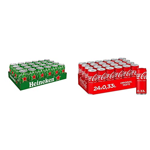 Heineken Dose Einweg (24 x 0.33 l) & Coca-Cola Classic, Pure Erfrischung mit unverwechselbarem Coke Geschmack in stylischem Kultdesign, EINWEG Dose (24 x 330 ml) von Heineken