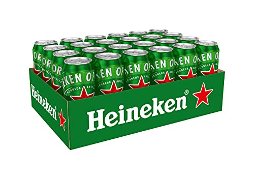 Heineken Pils Bier (24 x 0,5 l Dosen) - Dosenbier auf der Palette, 5% Alkoholgehalt, 100% natürliche Zutaten, erfrischend milder Geschmack von Heineken