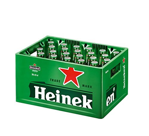 Heineken Pils Bier (28 x 0,25 l Flaschen) - Flaschenbier im Kasten, 5% Alkoholgehalt, 100% natürliche Zutaten, Sortenreines Paket, erfrischend milder Geschmack von Heineken