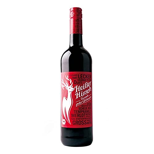 3er Vorteilspaket - Roter Bio-Glühwein - Heißer Hirsch | veganer Glühwein | roter Glühwein aus Deutschland in Bio-Qualität | 3 x 0,75 Liter von Heißer Hirsch