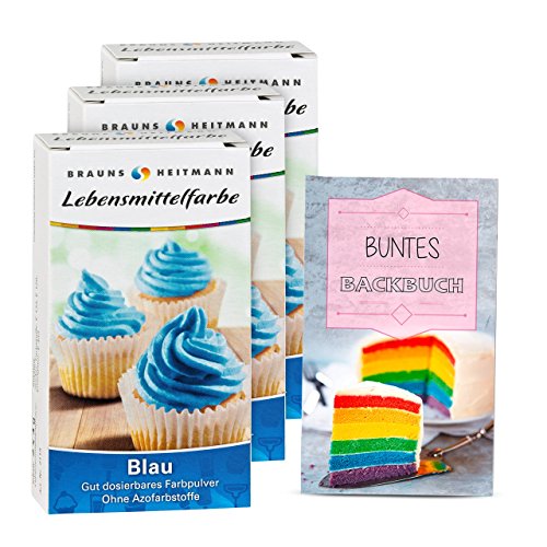 Brauns Heitmann Lebensmittelfarbe Blau: zum Verzieren von Backwaren, Füllungen, Cremes, Desserts, Farbpulver frei von AZO-Farbstoffen, 3 x 8g Brauns Heitmann Lebensmittelfarbe Blau: zum Verzieren von Backwaren, Füllungen, Cremes, Desserts, Farbpulver frei von AZO-Farbstoffen, 3 x 8g von Brauns-Heitmann