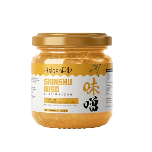 HeldenPilz® | Organic Miso | unpasteurisierte Misopaste | Helle Shinshu Weißes Miso aus Reis | 100% natürliche Zutaten | Bio Nachhaltig Plastikfrei von HeldenPilz
