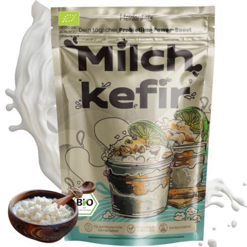 BIO Milchkefir Starterkultur – 100% lebende Kefirknollen für unendliche Milchkefir-Herstellung | Einfach, nachhaltig & wiederverwendbar | Perfekt für DIY-Fermentation von HeldenPilz