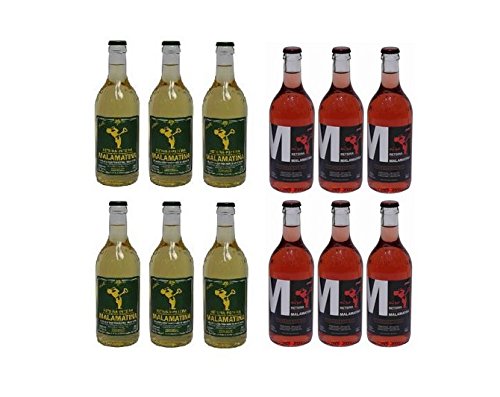 12x 500 ml Retsina Malamatina 6x Classic 6x Rosé geharzter Weißwein Rosewein aus Griechenland Spar Set 12 Flaschen Rose Weiß Wein + 2 Probiersachets a 10 ml Olivenöl von Kreta gratis von Hellenikos