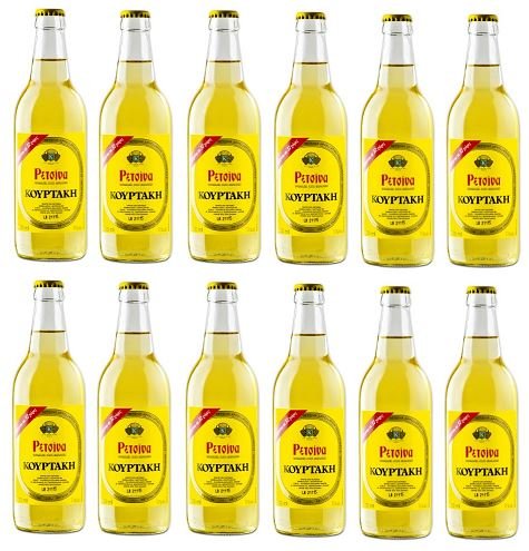 12x Retsina Kourtaki griechischer geharzter Weißwein 12 x 500 ml Weiß Wein aus Griechenland + 2x Probiersachet a 10 ml Olivenöl von Kreta von Hellenikos