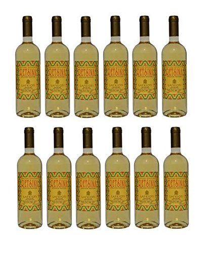 12x Retsina Lafkioti je 750ml 12% aus Griechenland - griechischer geharzter Weißwein Sommerwein + 2 Probiersachets Olivenöl von Kreta von Hellenikos