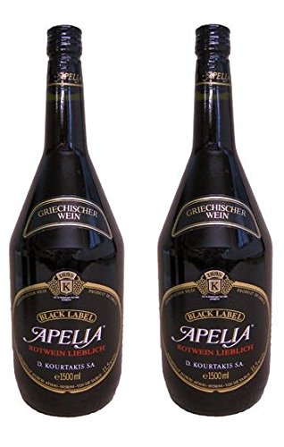 2x Apelia Black Label Magnum je 1,5 Liter griechischer Rotwein Griechenland roter Wein + Probiersachet a 10 ml Olivenöl aus Kreta von Hellenikos