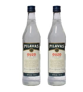 2x Ouzo Nektar Pilavas 38%-Vol. 2 Flaschen a 700 ml Set Griechenland + 2 Probier Sachets Olivenöl aus Kreta a 10 ml von Hellenikos