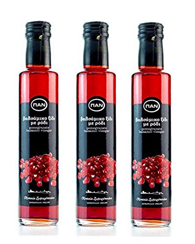 3x 250ml Set PAN Balsamico-Essig mit Granatapfel Balsamessig aus Griechenland + 10ml Olivenöl Sachet zum testen von Hellenikos